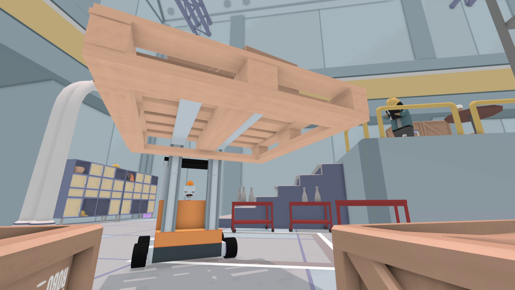 RoboCo Game screenshot of a forklift robot