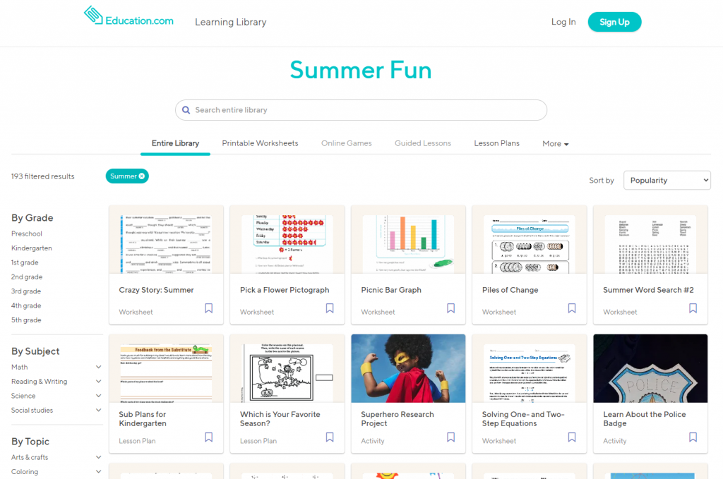 Summer Fun from Education.com